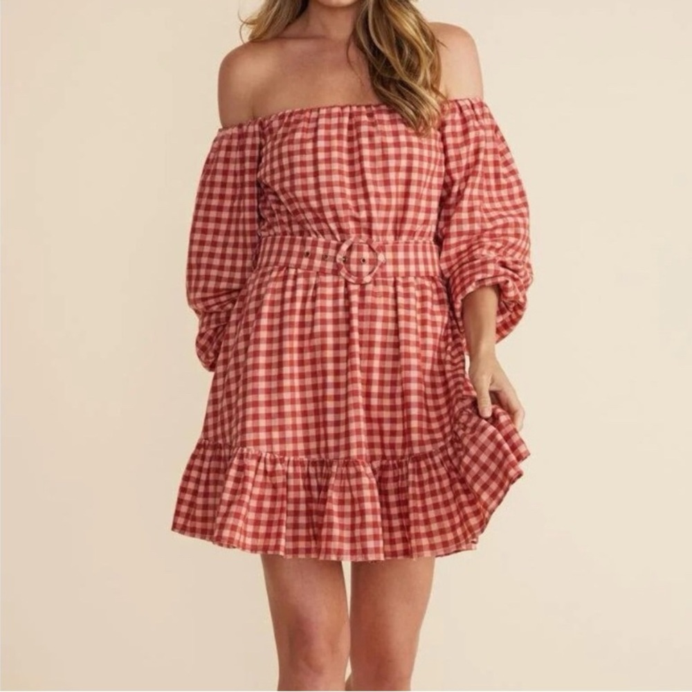 NWOT MINKPINK Cobra Gingham Dress - Size Small